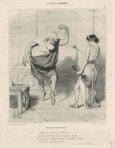 Socrates bij Aspasia door Honoré Daumier