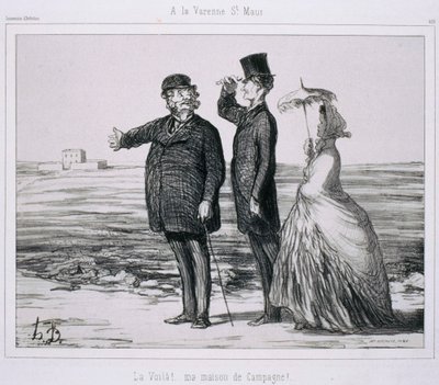 Herinnering aan Kunstenaars - In La Varenne-Saint-Maur door Honoré Daumier