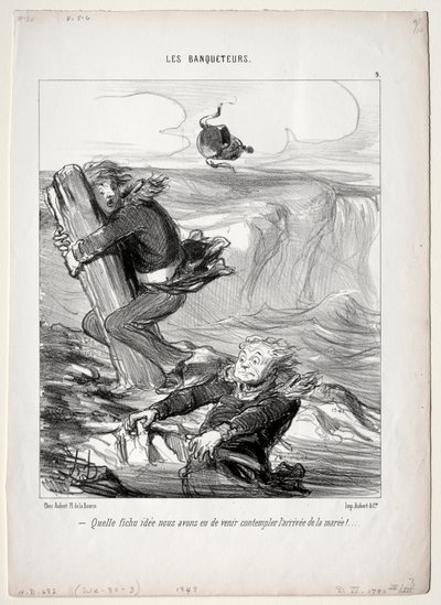 De Feestvierders, plaat 9: Wat een zielig idee hebben we... door Honoré Daumier