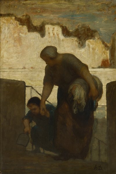 De wasvrouw, ca. 1863 door Honoré Daumier