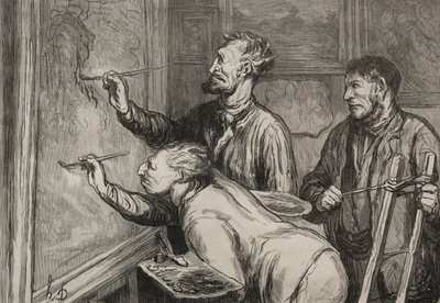 De Schilders: De Laatste Penseelstreek, Expositie van 1868 door Honoré Daumier