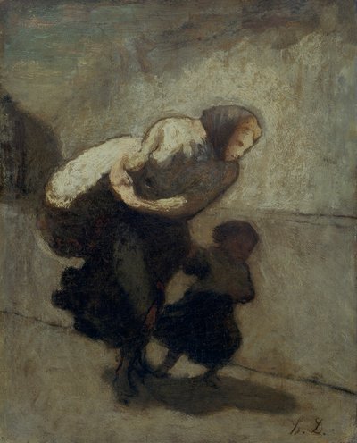 De zware last door Honoré Daumier
