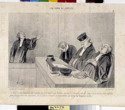 Het volk van justitie. Cartoon door Honore Daumier (1808-1879), uit de krant 