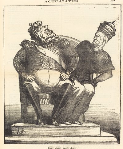 Trop étroit pour deux door Honoré Daumier