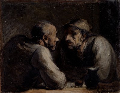 Twee drinkers door Honoré Daumier
