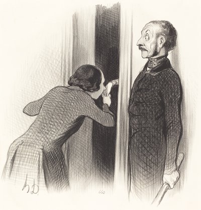 Een te gelukkige minnaar door Honoré Daumier