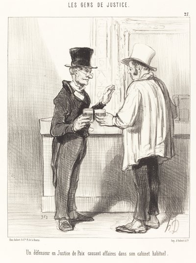 Een Verdediger... pratend... in zijn gebruikelijke kantoor door Honoré Daumier