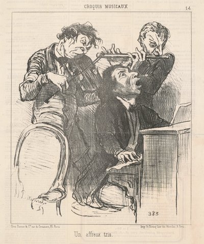 Un affeux trio door Honoré Daumier