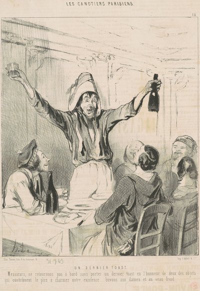 Een laatste toast door Honoré Daumier