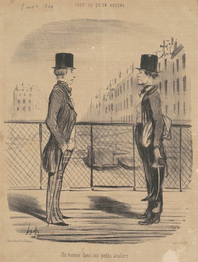 Een Man in Zijn Kleine Schoentjes door Honoré Daumier
