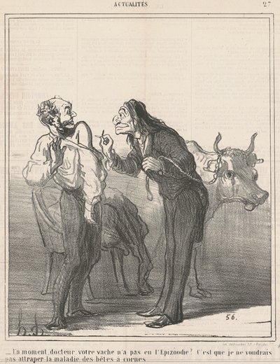 Een moment... heeft uw koe de epizoötie niet gehad?... door Honoré Daumier