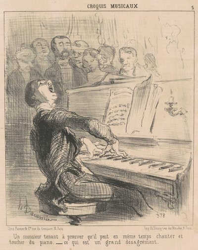 Een heer die wil bewijzen dat hij kan... door Honoré Daumier
