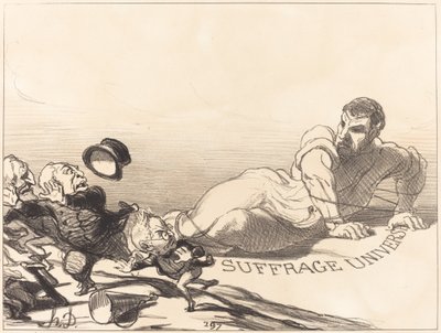 Een Paniek van Lilliputters... door Honoré Daumier