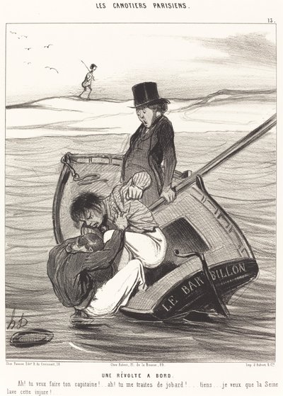 Een opstand aan boord door Honoré Daumier