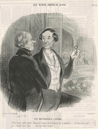 Een minnares in de opera door Honoré Daumier