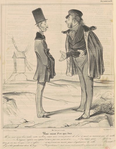 Een slapende goudmijn door Honoré Daumier