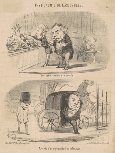 Een kleine sessie bij de bar door Honoré Daumier