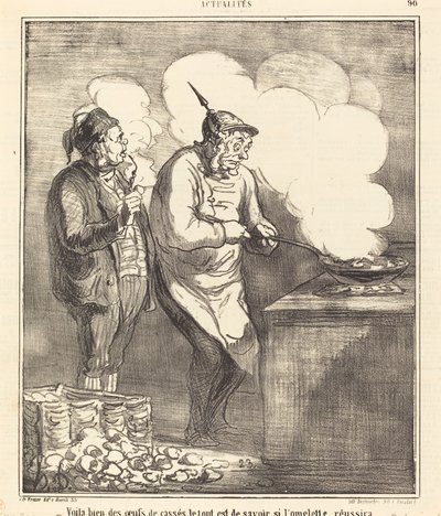 Daar zijn veel eieren gebroken... door Honoré Daumier