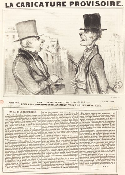 Kijk!... een geweldig weer voor de doperwten door Honoré Daumier