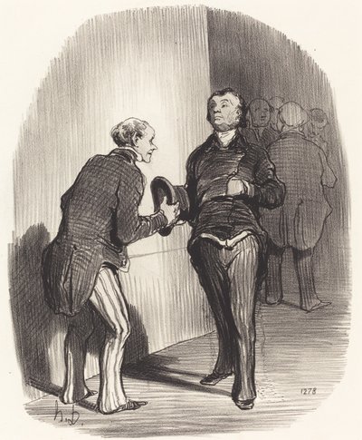 Zicht op een ministeriële antichambre... door Honoré Daumier