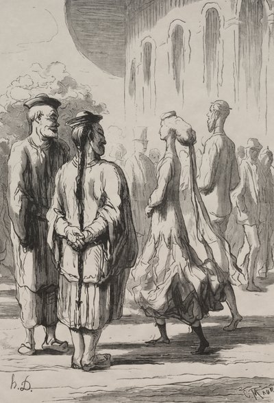 Wie zijn de Echte Chinezen? door Honoré Daumier
