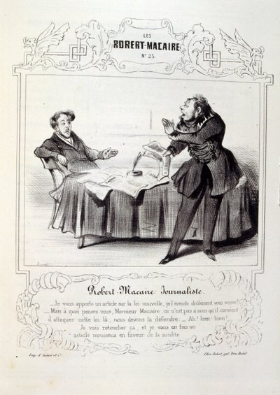 Illustraties over ideeën en legendes Philipon onder de titel Les Cent en Robert Macaire door Honoré Daumier