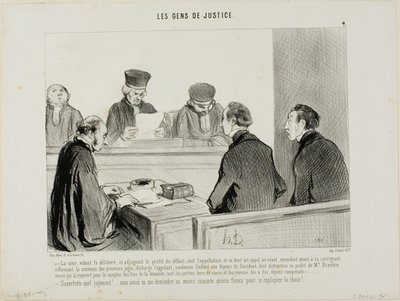 "- Het Hof, na afweging van het bewijs en verdeling van het voordeel dat voortvloeit uit het verzuim, heft de hogere voorziening en alle soortgelijke procedures op, verleent rekwirant kwijting en wijzigt het vonnis van de lagere rechter in de kosten van de door Honoré Victorin Daumier