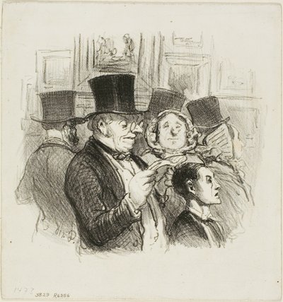 Een bezoek aan de salon door Honoré Victorin Daumier