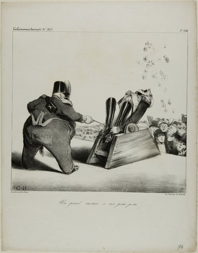 Een grote mortier met een klein bereik, plaat 488 door Honoré Victorin Daumier