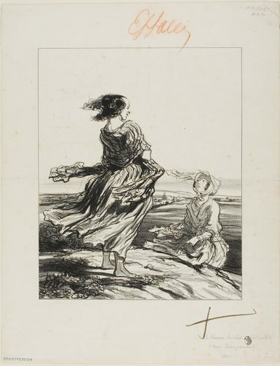 Een activiste, uit Les Femmes Socialistes door Honoré Victorin Daumier