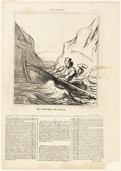 Scylla en Charybds, plaat 44 uit Actualités door Honoré Victorin Daumier