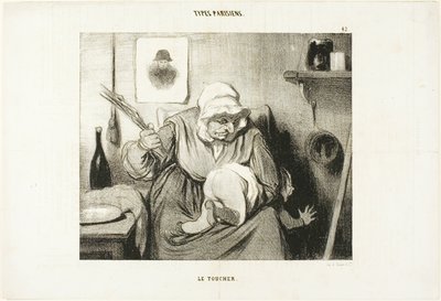 De aanraking, plaat 42 uit Types Parisiens door Honoré Victorin Daumier