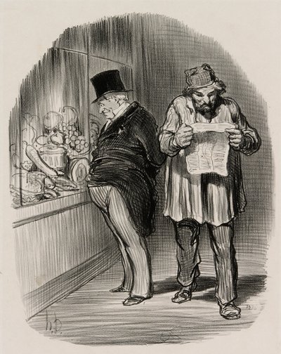 Arbeider en burger, uit Les Parisiens En 1848 door Honoré Victorin Daumier