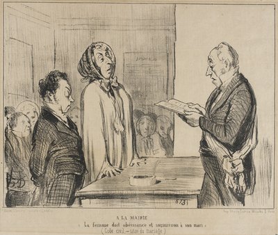 Op het gemeentehuis... door Honoré Daumier