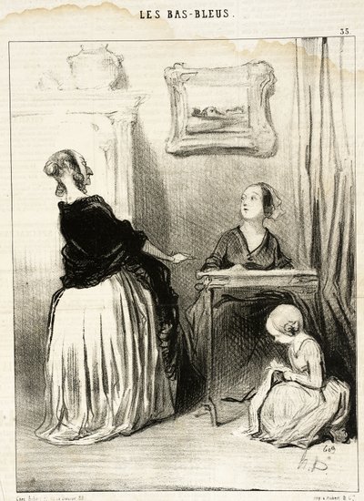 Ach!... Wat een zonderlinge opvoeding geeft u uw dochter?... door Honoré Daumier