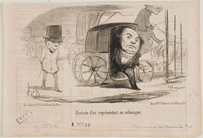 Aankomst van een afgevaardigde in een rijtuig, een slak genoemd door Honoré Daumier