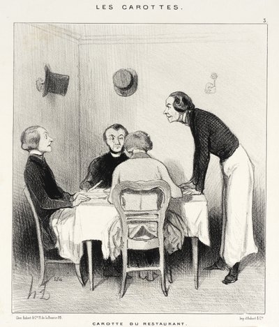 Wortel uit het restaurant door Honoré Daumier