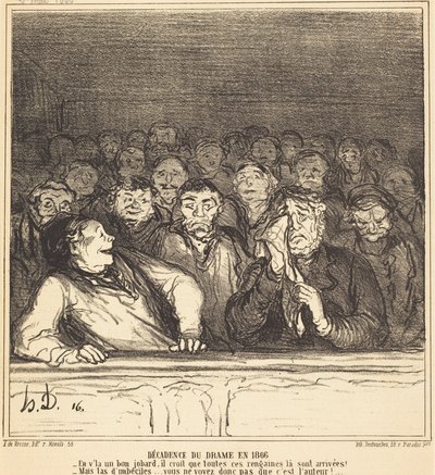 De decadentie van het drama in 1866 door Honoré Daumier