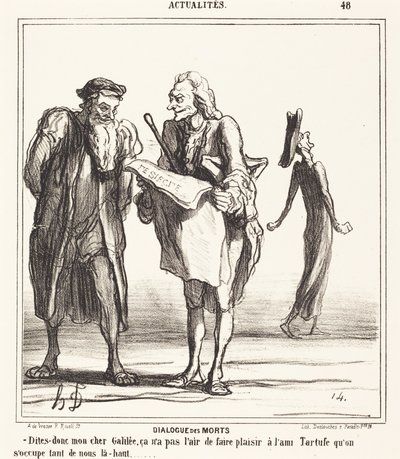 Dialoog van de doden door Honoré Daumier