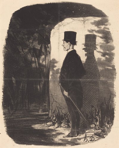Er valt niets aan te doen, ik moet door dit... bos... door Honoré Daumier