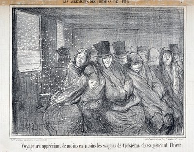 Illustratie voor de serie "Les Agrements des Chemin de fer" door Honoré Daumier