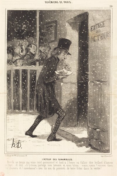 De acteur van de Funambules door Honoré Daumier