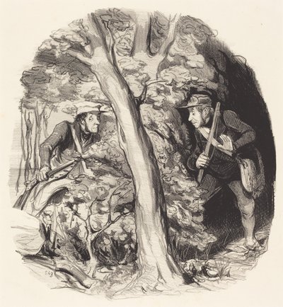 De Ontmoeting in het Bos door Honoré Daumier