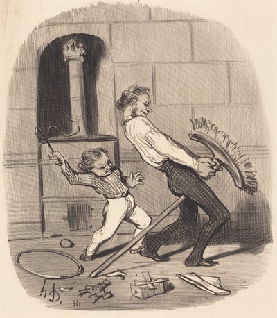 Rijles, Hoge School door Honoré Daumier