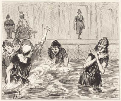 De wasvrouwen door Honoré Daumier