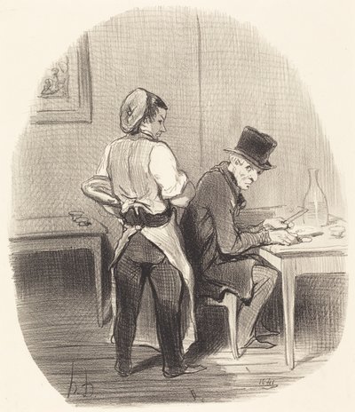 Maar, meneer, ik verzeker u dat het... kalfsvlees is!... door Honoré Daumier