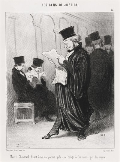 Meester Chapotard leest... de lofrede op zichzelf... door Honoré Daumier