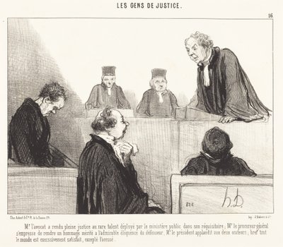 De advocaat heeft volledige rechtvaardigheid gebracht... door Honoré Daumier