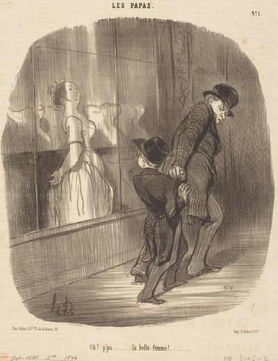 O! Papa... wat een mooie vrouw! door Honoré Daumier