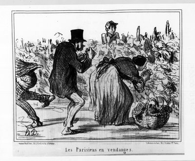 Parijse schetsen: Parijzenaars tijdens de oogst - door Daumier, in 